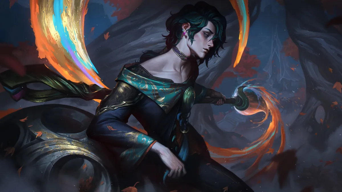 Hwei — splash art officiel League of Legends (Riot Games)